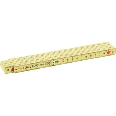 BMI LONGLIFE 936001 - METRO PIEGHEVOLE IN PLASTICA RINFORZATA CON FIBRA DI VETRO, 2 M, COLORE: GIALLO