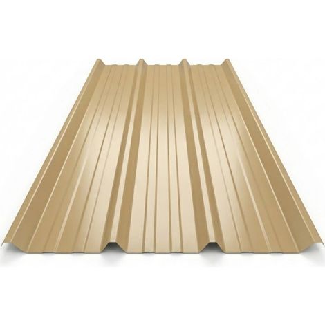 Lamiera grecata preverniciata 1045 0.63mm - Beige 1015 - 105x200 cm