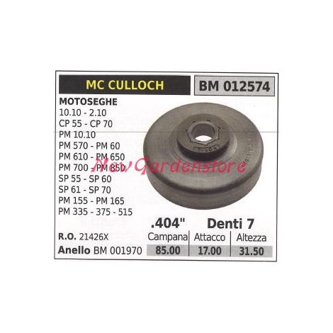 Pignone MC CULLOCH motore motosega 10.10 2.10 PM 10.10 CP55 .404' denti 7 012574