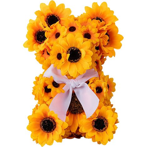 Peluche Ours Tournesol - Décoration Thanksgiving & Garden Jardin (Marron, 20cm) (1/5)