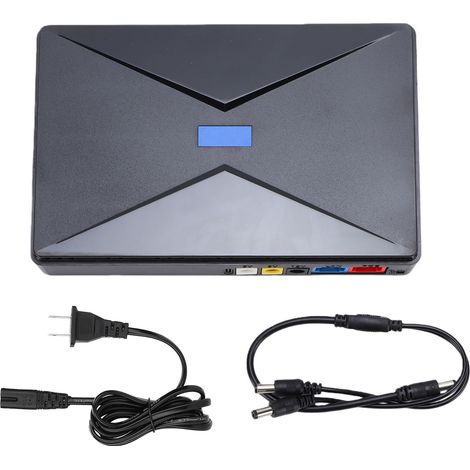 Mini onduleur avec batterie de secours CC de 8800 mAh et sortie USB, alimentation sans interruption haute capacité pour routeur et caméra de sécurité, couleur noire et prise américaine. (1/5)