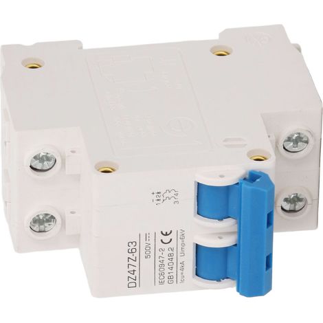 Mini-DC-2P-6A-500V-Leistungsschalter, 4 kA Abschaltvermögen, schnelle Auslösung, Schutz für Photovoltaik-Solarmodule, kompakter 6-kV-Automatikschalter Uimp (1/5)