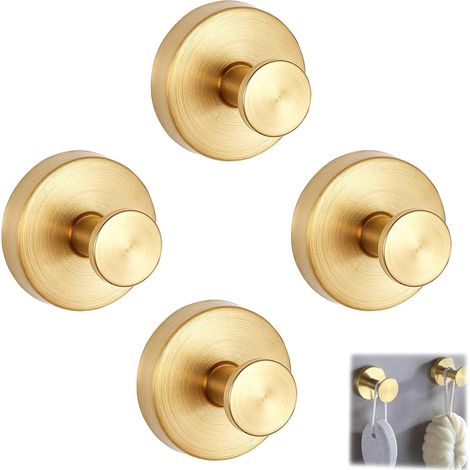 Lot de 4 crochets à ventouse extra puissants en acier inoxydable - Porte-serviettes sans perçage Crochets sous vide pour mur Pour salle bain, cuisine, fenêtres lisses et (1/5)