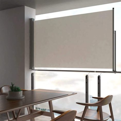 Toldo lateral retráctil para patio 140x300 cm crema vidaXL