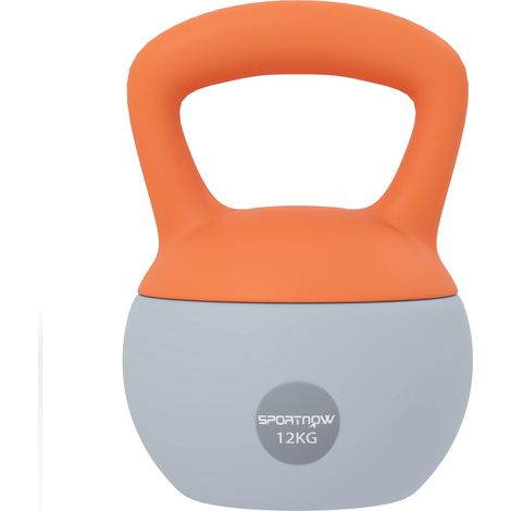 (12KG, Orange and Grey) SPORTNOW Kettlebell with Non-Slip Handle (1/5)