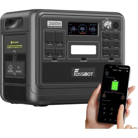 2400W 2048Wh Power Station, LFP Battery Solar Electric Generator, Portable Power Station FOSSIBOT F2400, Fast Charging