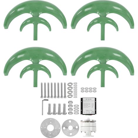 Éolienne 400W 4 pales Générateur AC 24V Moteur Solaire Système Double Couche Lanterne Verte Kit (1/5)