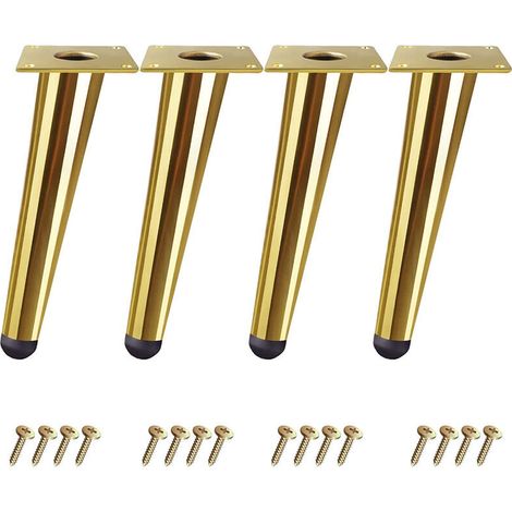 4x Pieds Meubles en Bois 5cm Pieds pour Table Lit Armoire avec Plaques de Montage et Vis (1/5)
