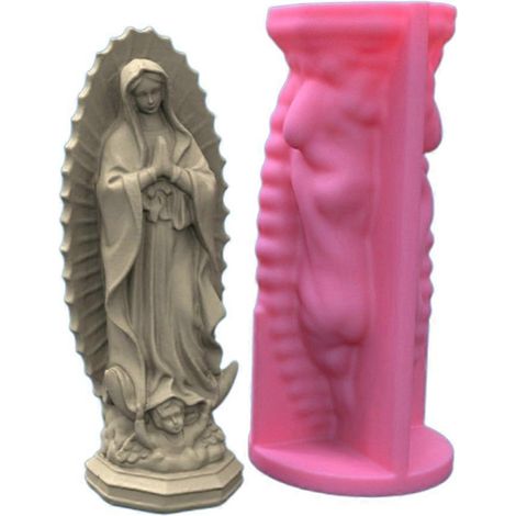 Seifenform, Skulptur, Kerze, Silikonform mit Motiv der Jungfrau Maria, Muttertagsgeschenk