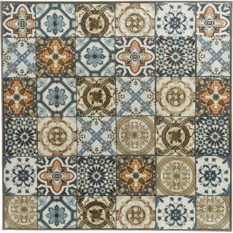 Mesa metálica/mosaico bistro, color marrón, para exterior, 58 x 58 x 72 cm
