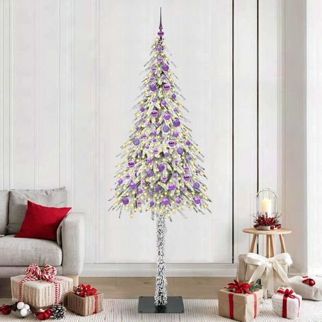 Weihnachtsbaum mit 300 LEDs Weiß 210 cm PE und Stahl