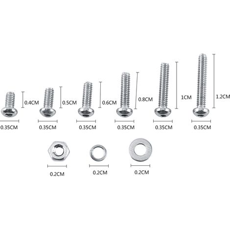 Ensemble de 600 vis, boulons, écrous et rondelles à tête hexagonale creuse M2 en acier inoxydable 304