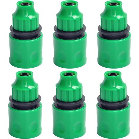 Lot de 6 raccords d'tuyau d'irrigation en plastique - Adaptateur d'arrosage - Accessoire pour micro-tuyau 8/12 mm - Système d'irrigation de jardin (vert) (1/5)