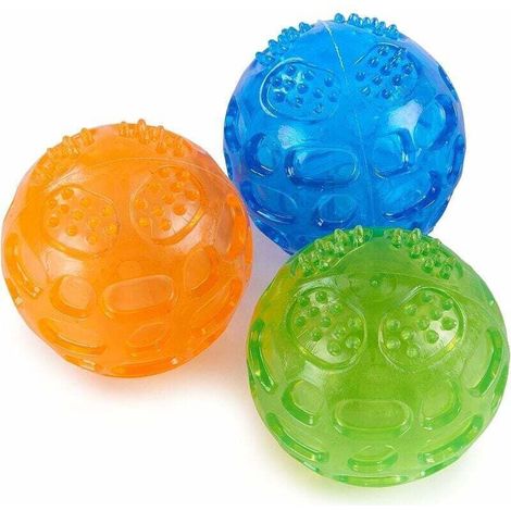 Balle Chien Sonore Lot de 3 Balle Chien Eau Flottante, Balle Couineuse pour Chien Indestructible Rebondissante pour Entraînement (1/5)