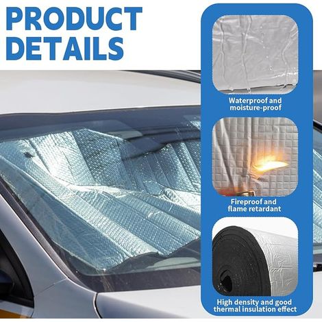 tapis d'isolation acoustique pour voiture, 40 x 25 cm, 5 mm/10 mm, universels, auto-adhésifs, isolants en aluminium butyle, étanches, ignifuges, résistants à l'humidité
