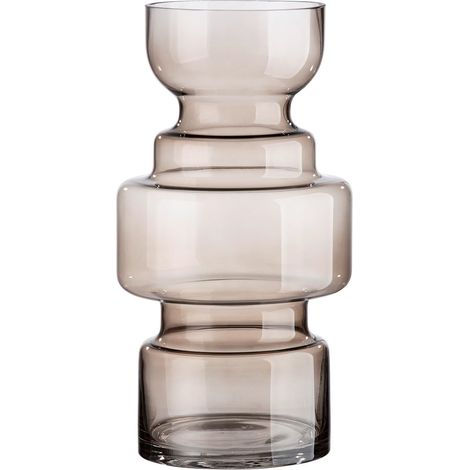 Grand Vase décoratif en Verre XL – Vase à Fleurs Moderne en Verre – Décoration d'automne, Hiver, Noël – Couleur : Marron – Hauteur 30 cm (1/2)