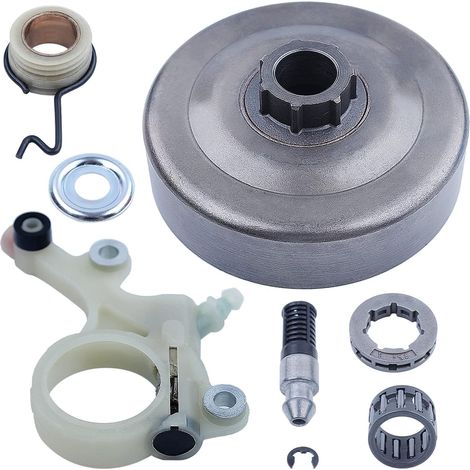 Kit de pompe à huile et rim de pignon pour Stihl MS271 MS291 MS 291 pour tronçonneuse, tambour d'embrayage .325-7T, tambour d'embrayage, rim de pignon, roulement à aiguilles, rondelle, circlip, filtre (1/5)