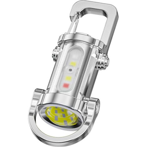 Hochleistungsfähige, wiederaufladbare LED-Taschenlampe für den Outdoor-Einsatz – silber
