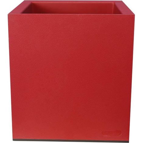 Blumentopf RIVIERA Granit - 39,5x39,5x44,5 cm - 38 L - Rot (1/3)