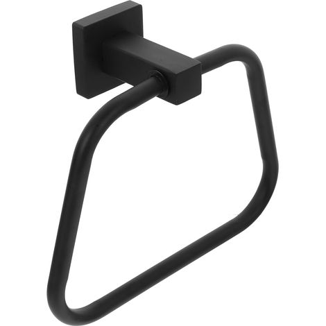 serviettes mural en acier inoxydable noir anneau porte (1/5)