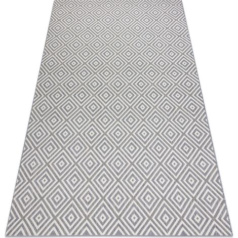Teppich FLAT SISAL 48607637 Quadrate Diamanten grau / creme grey 120x170 cm