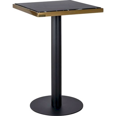 Table de salle à manger Zenza noire - Noir et or élégant (1/3)