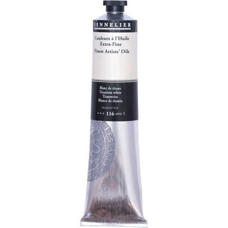 Huile - Sennelier - Blanc de Titane S1 - 200 ML - Dense et riche en pigments - Séchage uniforme (1/2)