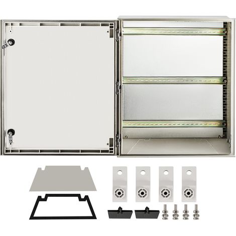 VEVOR Schaltschrank NEMA-Stahlgehäuse 60 x 50 x 23 cm NEMA 3X Glasfaser-Schaltkasten, IP66 wasserdicht und staubdicht, elektrischer Anschlusskasten für den Außen-/Innenbereich, mit Montageplatte (1/5)
