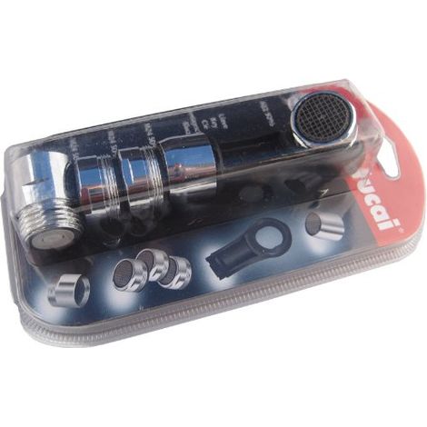 Set di aeratori per rubinetto: 3 x M24 GZ, 1 x F22 GW, limitatore di pressione, chiave (1/4)