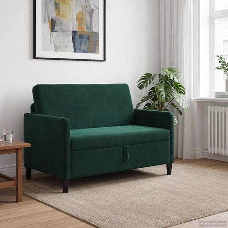 vidaXL Sofá con almacenamiento Verde oscuro 122 x 78 x 87 cm Poliéster (1/5)