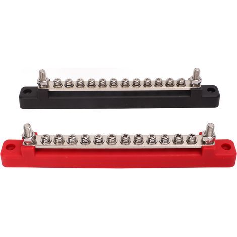 Lot de 2 barres omnibus à 12 bornes 48 V 150 A, bloc de distribution d'énergie à faible résistance et bonne conductivité (1/5)