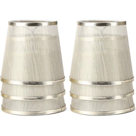 Abat-jour miniature en cristal pour lustre, 14 cm, cloche, à pince, organza champagne (lot de 6, doré) (1/5)