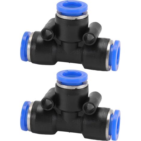 Connecteur pneumatique 2PCS coude/droit/type Y/T-Type/Réducteur de tube d'air pour la connexion rapide tuyauterie d'air, outils pneumatiques (réduction du raccord 10 mm à 8 mm) - T-Type Fitting 8mm (1/5)