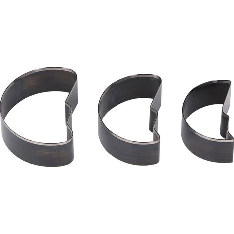 Set mit 3 mondförmigen Hohlstanzen aus Stahllegierung für Lederarbeiten (70x48x23mm, 62x40x23mm, 53x30x23mm) (1/5)