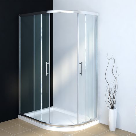ELEGANT 1200x800mm Right Offset Quadrant Shower Enclosure 6mm Safety Tempered Glass Wet Room with 1200x800mm Tray and Free Trap (1/5)