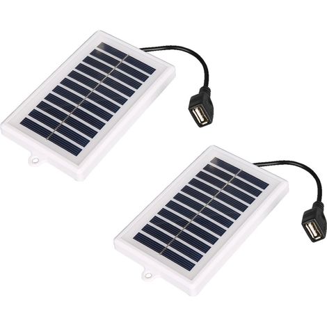 Ensemble de 2 chargeurs solaires portables 5V avec sortie USB, panneaux solaires en ABS, adaptés aux activités de plein air telles que les voyages, le camping et la randonnée.