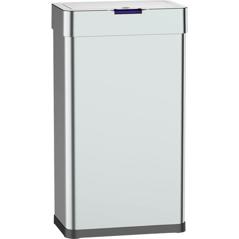 Poubelle de cuisine automatique design 90L en acier INOX avec cerclage (1/5)