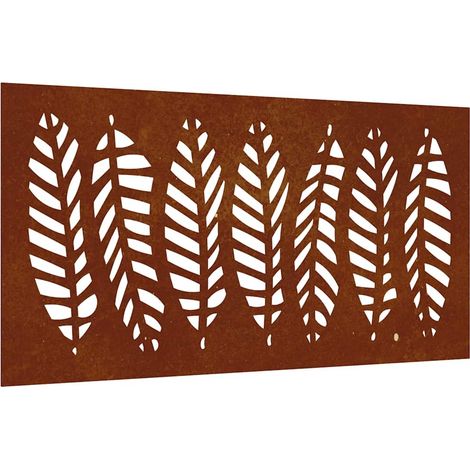 Vidaxl – Décoration murale jardin acier corten 105x55 cm – Design feuilles anti-corrosif – Installation facile – Couleur marron durable