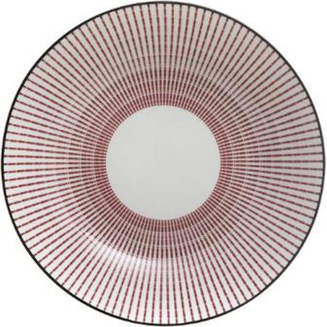 Lot de 6 Assiettes Creuses Porcelaine "Lunis" 20cm Rouge (1/2)