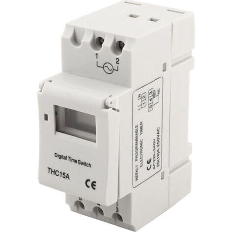 THC15A 220‑240VAC 20A Commutateur de minuterie numérique programmable sur rail DIN (1/5)