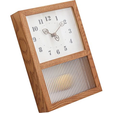 Horloge murale rétro japonaise en bois de noyer et verre, petite décoration rectangulaire avec pendule pour la maison, le salon, la cuisine et le bureau (1/5)