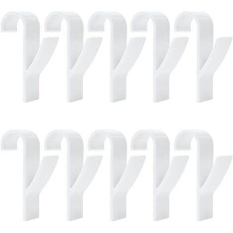 Towel Rail Radiator Hooks, 10 Pieces, White Plastic Radiator Hooks, Radiator Hooks for Bathroom and Kitchen Heated Towel Rails