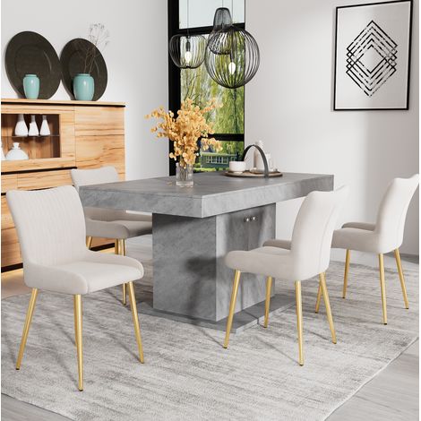 Sedia da pranzo in velluto beige e oro, set 4 pezzi, 5 minuti di montaggio,0×0×0cm (1/5)