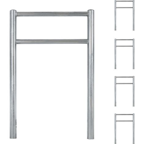 5x Fahrradanlehnbügel mit Knieholm 115x75 cm Stahl feuerverzinkt Ø 60 mm zum Einbetonieren Typ H (1/5)