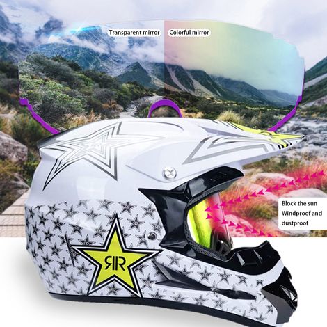 Professioneller Motocross-Helm für Kinder und Erwachsene, inklusive Brille, Handschuhen und Gesichtsschutz (1/5)