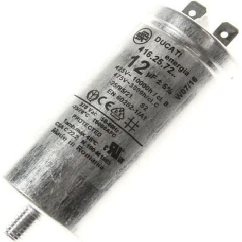 Condensateur Permanent - 12 µF 450 V AC - Pour Moteur Monophasé - Lave-Linge Sèche-Linge Pompe Ventilateur (1/3)