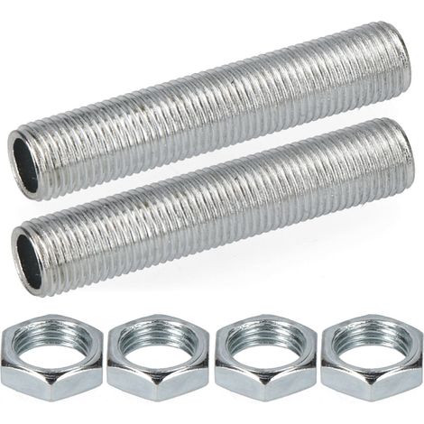 Tige filetée 50mm – Lot de 2 tiges et 4 écrous – Fixation métal pour applications industrielles – Installation facile avec filetage standard – Hepoluz