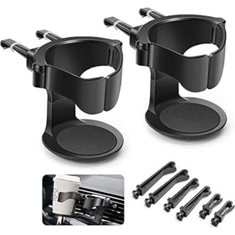 2PCS Porte Gobelet Voiture,Support Gobelet Voiture, Porte-gobelet de Voiture Réglable, pour Grille d'Aération de Voitures, Camions, Camping-Cars