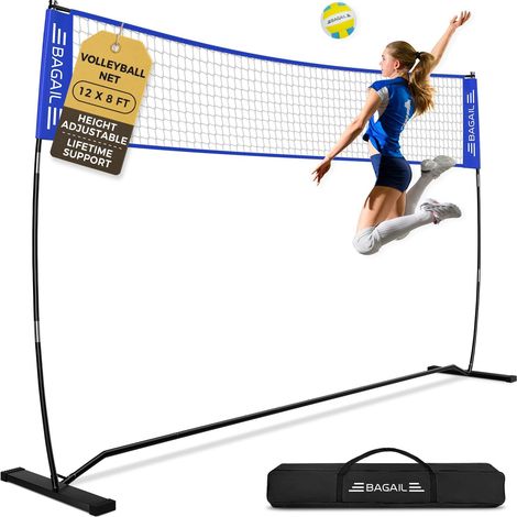 Portable Volleyball Net for Garden Adjustable Height, Sturdy Frame, Freestanding Design - Volleyball Set, with Transport Bag (1/5)