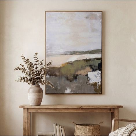 Hillside View Hand Painted Canvas in Frame - Wood - L3 x W80 x H120 cm - Multi-Coloured